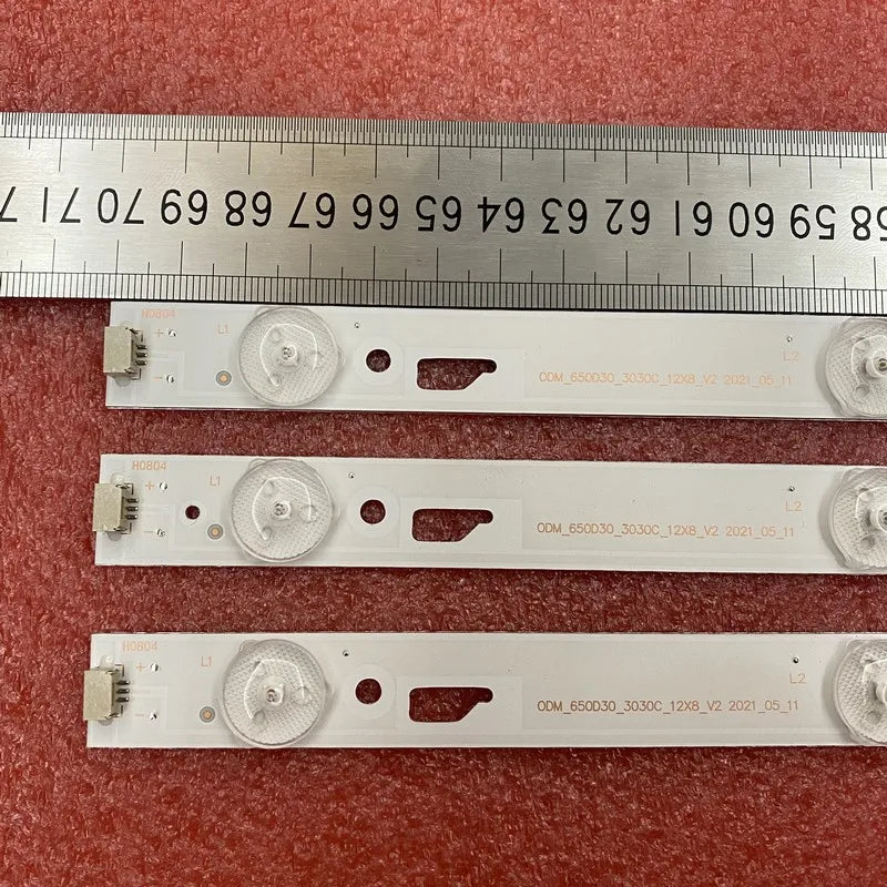 12pcs/set LED Strip For Thomson 65US6006 65UA6606 65U3650C 65UB6406 L65E5800A 4C-LB650T-YH3 LVU650CC TV_ODM_650d30_3030C