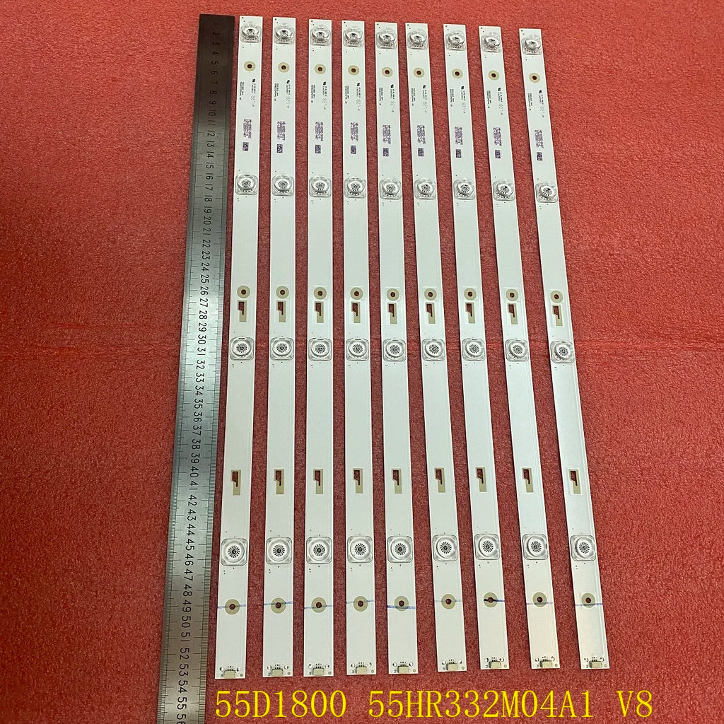 9pcs/set LED backlight strip For Thomson T55FSM5040 55D1800 55HR332M04A1 V8 4C-LB550T-HR7 le4ra2r0 3732706293c17301440