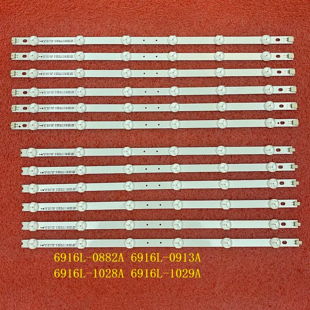 12 PCS/set LED backlight strip for TV 42LM340T 42LM3700 42LS3400 42LM3400 6916L-0913A 0882A 6916L-1028A 1029A LC420DUN SE R2