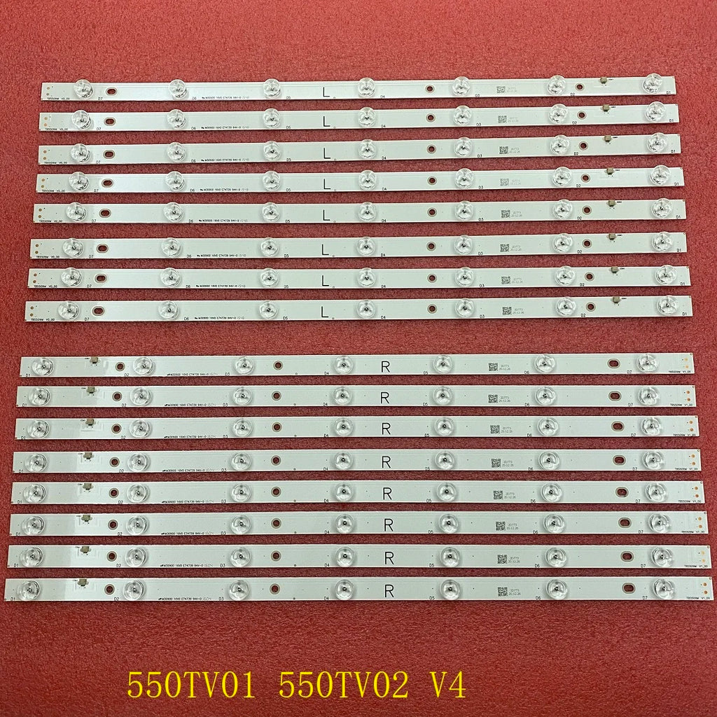 LED Strip For Panasonic TX-55AXW634 TX-55AX630B TX-55AX630E TH-55AX670A 550TV01 550TV02 V4 BX-55S10E02-2BBH2-0-Q-49R-5738