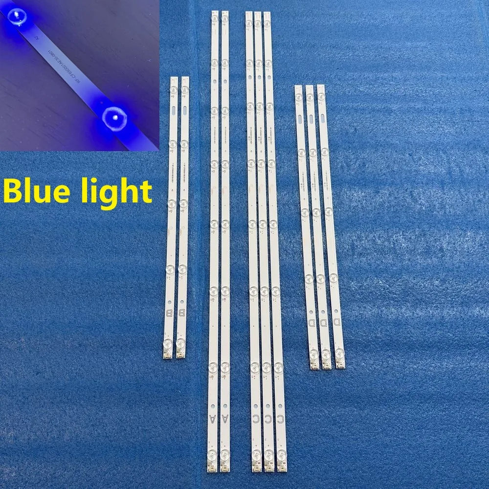 Full set LED Backlight strip(10) blue light for OK OTV 65AQU-5022V BUSH QLED65UHDRS RF-CF650001AE30-0801 A