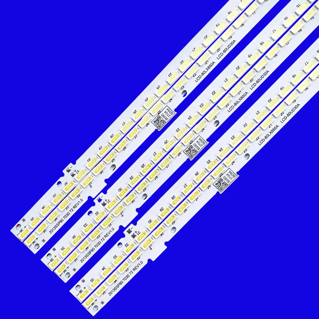 6pcs/Kit LED Strips SAM SUNG 2013SSP80 7030 72 REV1.0 B0803707B051 LK800D3HA80V  LC 80LE757U LC 80LE857U LC80LE757U LC80LE857U
