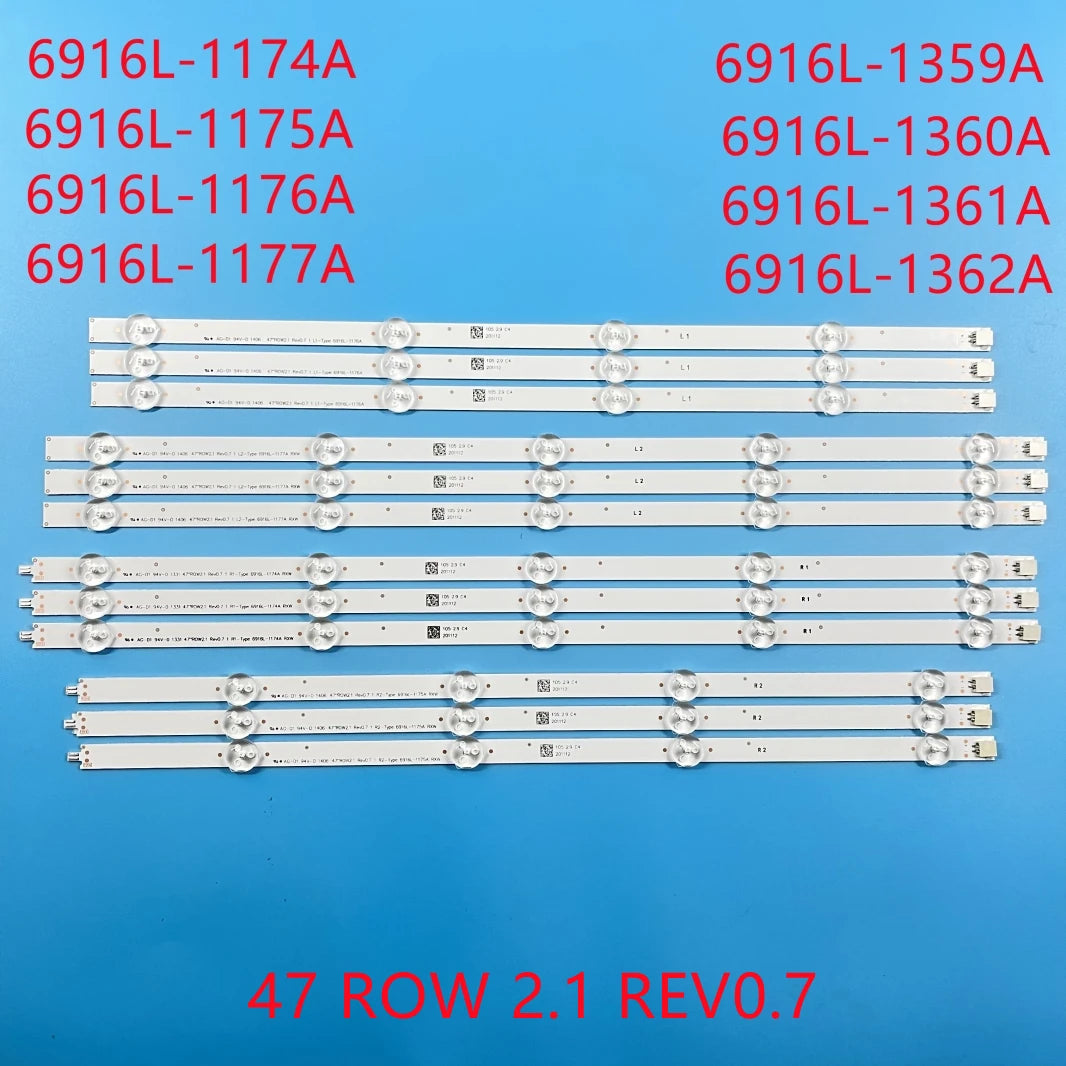 LED Backlight For 47"TV 47LA613S-ZB 47LA6208-ZA 47LA620S-ZA 47LA620V-ZA 47LA6218-ZD 47LA621S-ZD 47LA621V-ZD 47LA616V-ZG