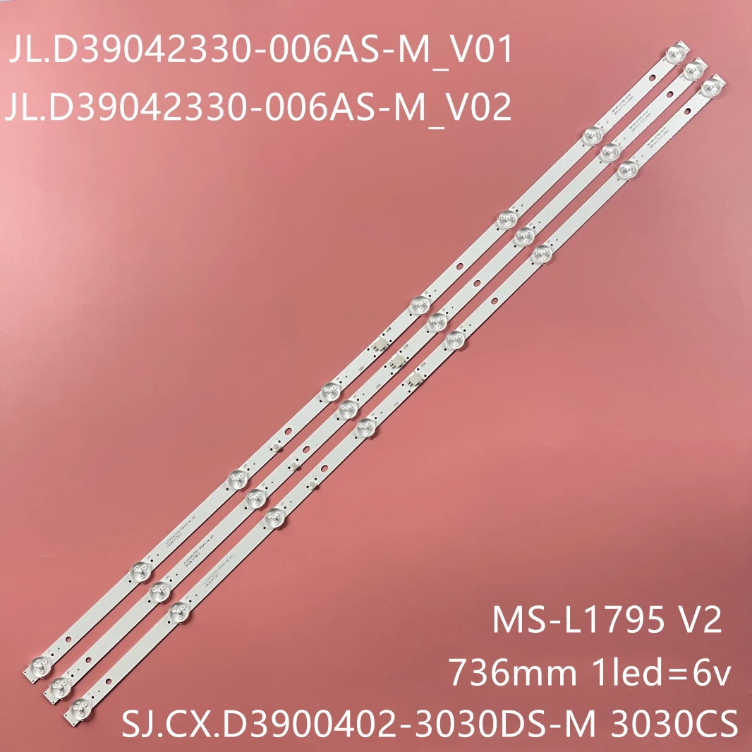 TV LED Lanes Bars For 39 "BBK 39LE-1045/T2C DEXP H39D7100E AKAI AKTV409TS JL.D39042330-006AS-M_V01 3080539Z10DTZ003 MS-L1795 V1