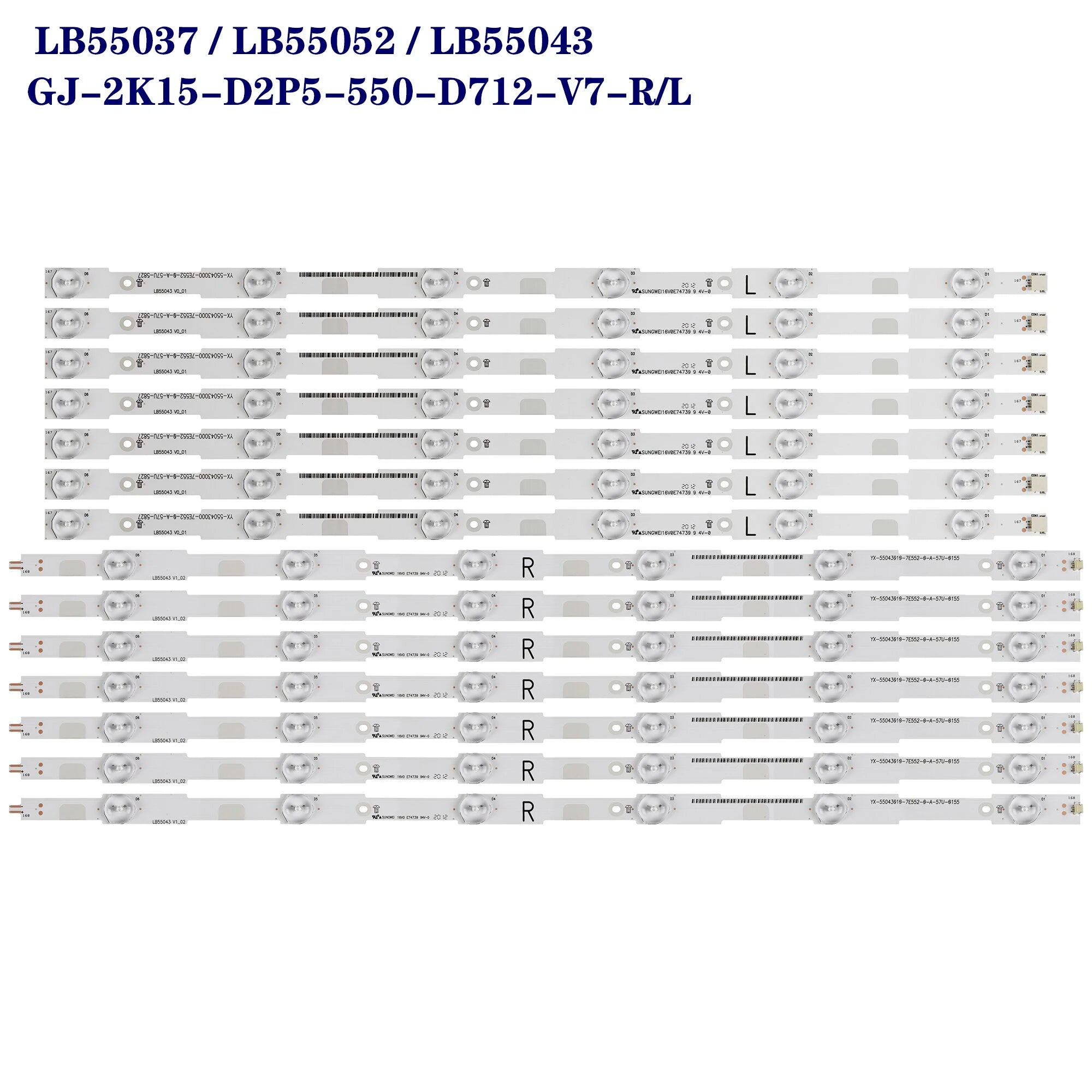 LED Backlight Strip For Philips 55PUS6272 BDL5530QL 00 TPT550U2 LB55043 55PFF5650/T3 55PFF6650 EX-55037003-4E565-0-A-565