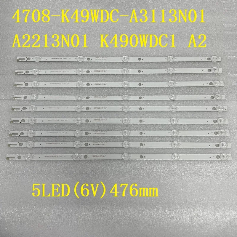 9pcs/lot 5LED LED backlight strip for 4708-K49WDC-A3113N01 A2213N01 K490WDC1 A2 49BDL3056Q 49UK950 49U5070 49PUF6032