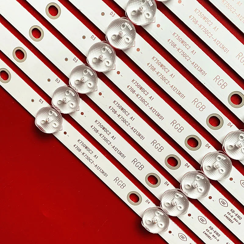 LED Backlight Strip For 75" TV 4708-K75DC2-A1213K01 K75WDC-A1113N01 K750WDC2 A1 75PUF6393/T3 75U3800C