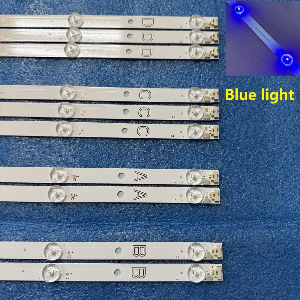 Full set LED Backlight strip(10) blue light for OK OTV 65AQU-5022V BUSH QLED65UHDRS RF-CF650001AE30-0801 A