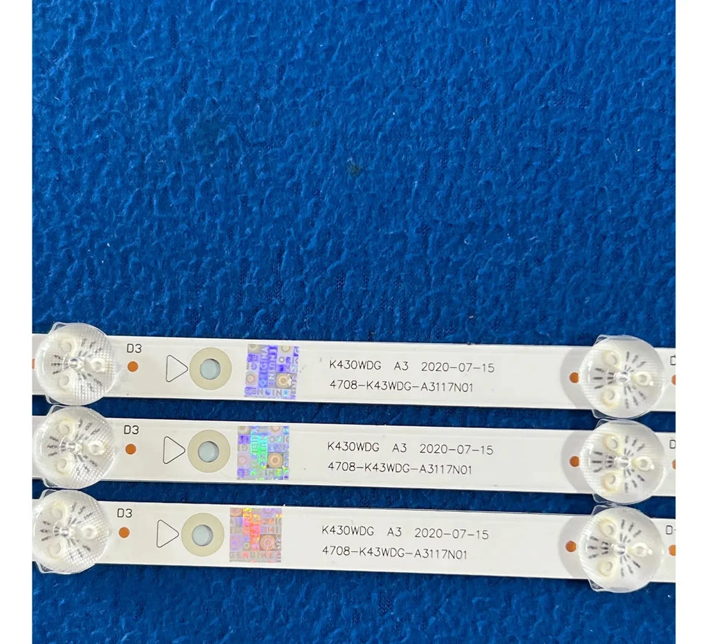 LED Strips  8leds for 4708-K43WDG-A3117N01 K430WDG A3 4708 K43WDG A3117N01 Hyundai Hyled4323nim 3v 780mm