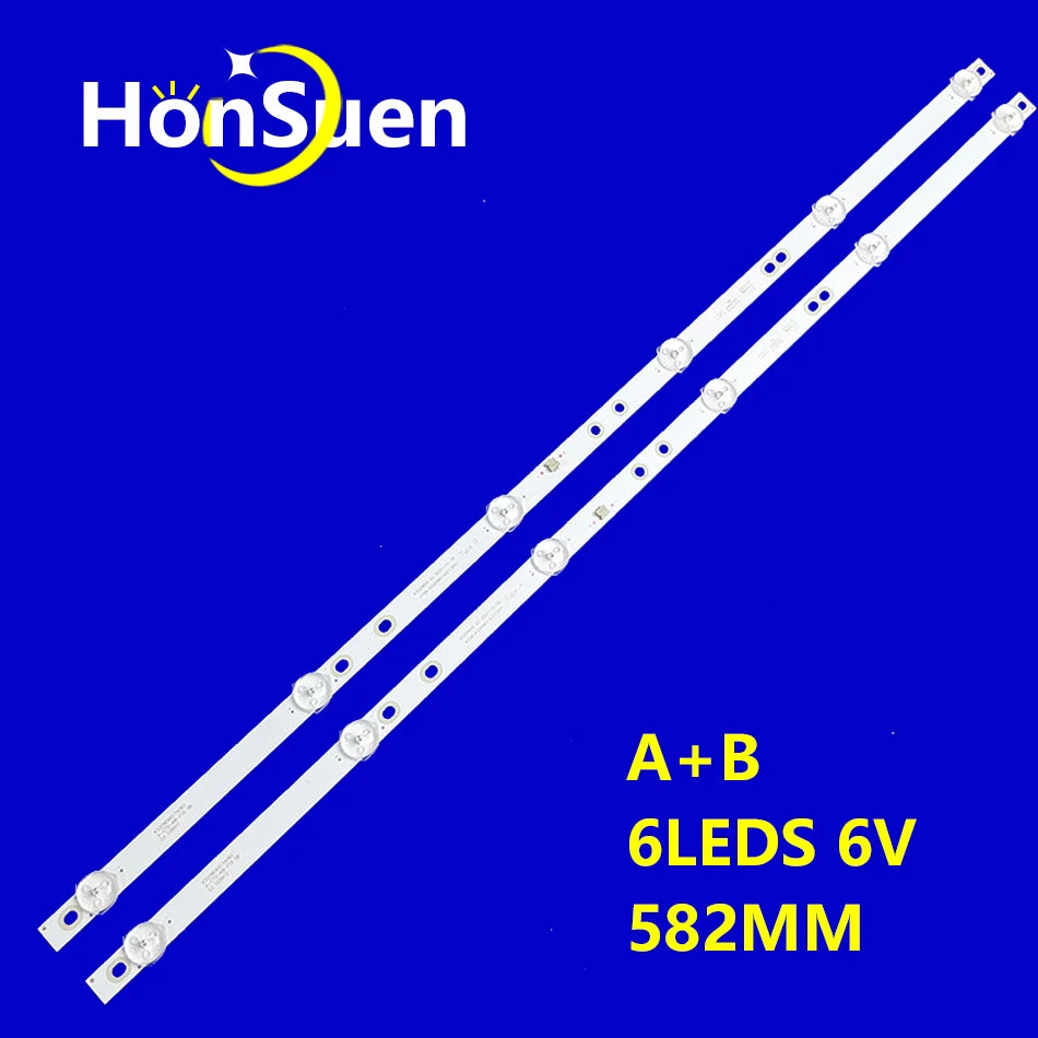 100% New 2pcs/Kit LED strips for 32 TV AKAI AKTV3225 ROMSAT 32HSK1810/T2 TELESYSTEM BM32C1 SMART