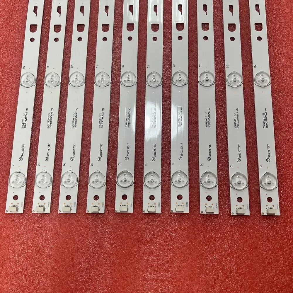 10pcs/set LED Backlight Strip 7LED For Hitachi 55D1620 55R7 55U2200 55HR332M06A5 V1 4C-LB550T-HR5 HR2 HR33V