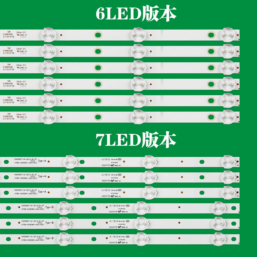 120PCS/10set LED Backlight Strip For 55PFF5055/T3 55PUF6056/T3 f55b7000t s55uk100 55PFT6100 4708-K550WD-A1213K01 A1213K11