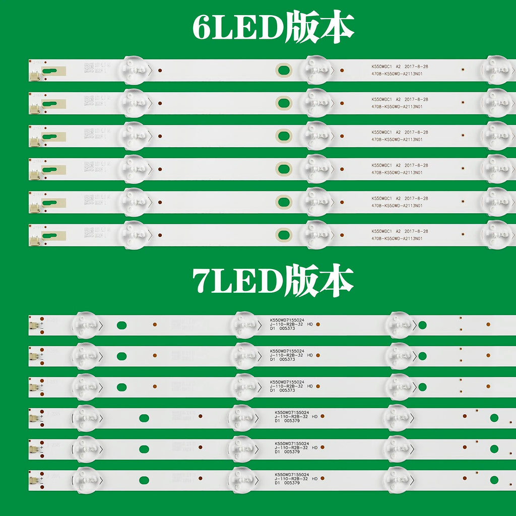 120PCS/10set LED Backlight Strip For 55PFF5055/T3 55PUF6056/T3 f55b7000t s55uk100 55PFT6100 4708-K550WD-A1213K01 A1213K11