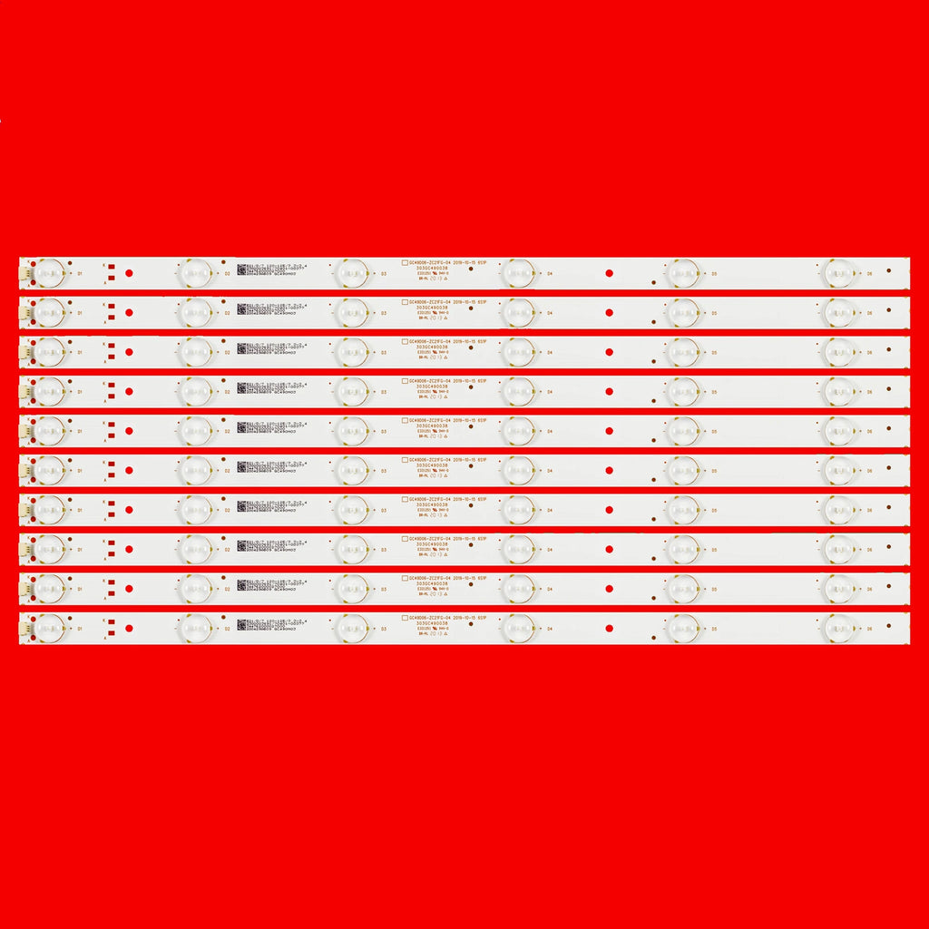 10pcs LED Backlight Strip For H49E12 H49E10 H49E07 H49E09 H49E17 303GC490032 GC49D06-ZC21FG-03