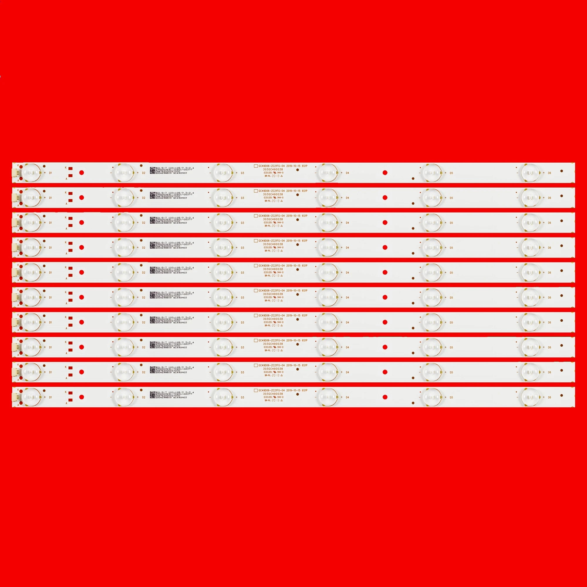 10pcs LED Backlight Strip For H49E12 H49E10 H49E07 H49E09 H49E17 303GC490032 GC49D06-ZC21FG-03