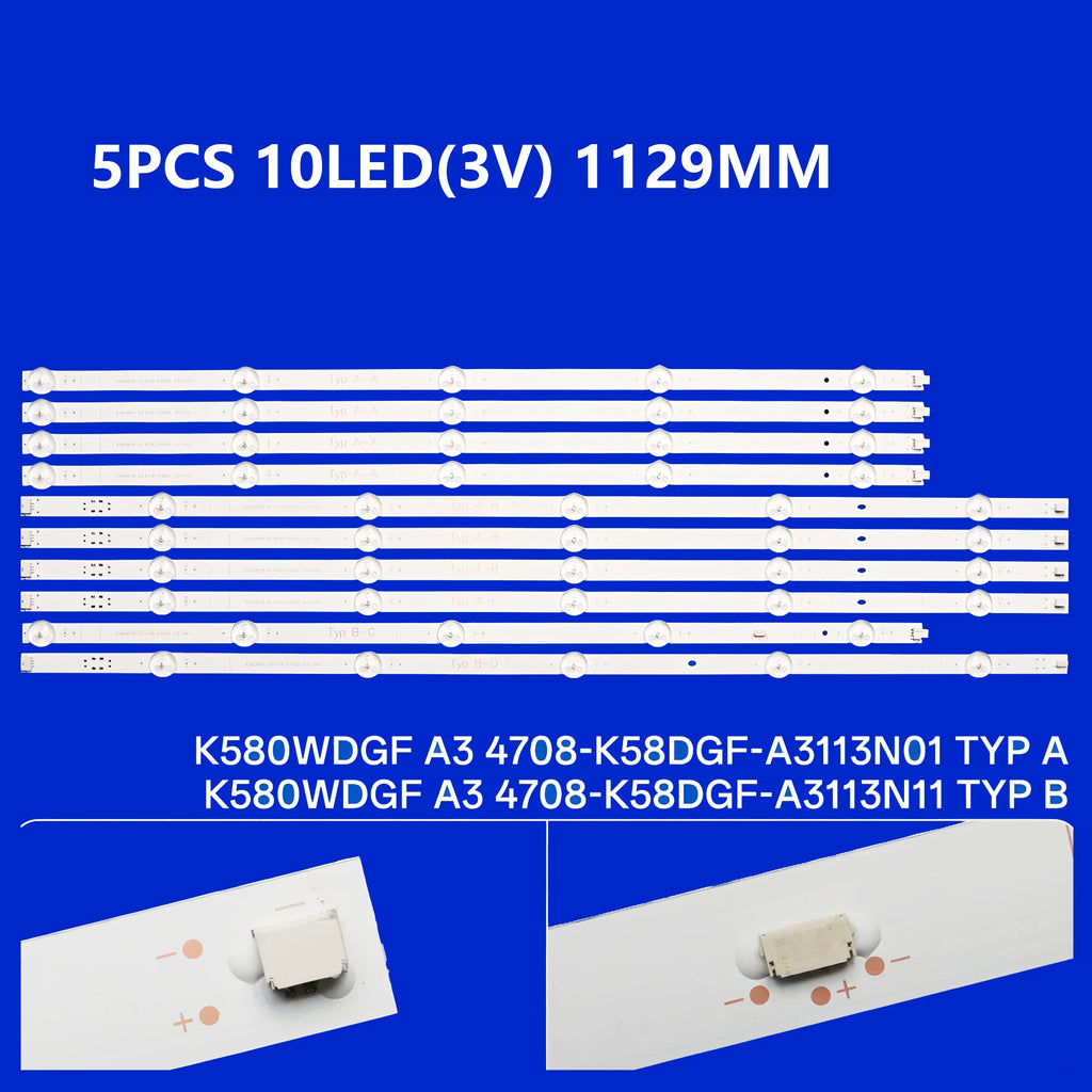 LED Backlight Strip For 4T C58EL8UR 4T-C58EL8UR E450AC58R LT-58KB527 K580WDGF A3 4708-K58DGF-A3113N21 PTV58G10 Vizzion Br58gua