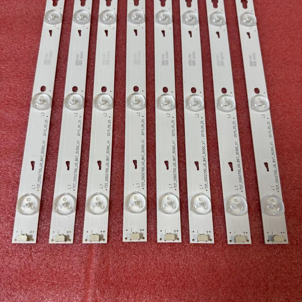 8pcs/set LED strip 7LED for TCL 006-P1K3465A 55D2700 U55C7006X1 B55A758U U55P6006 55UC6306 55UC642 55U6700C LVU550CSOTE2