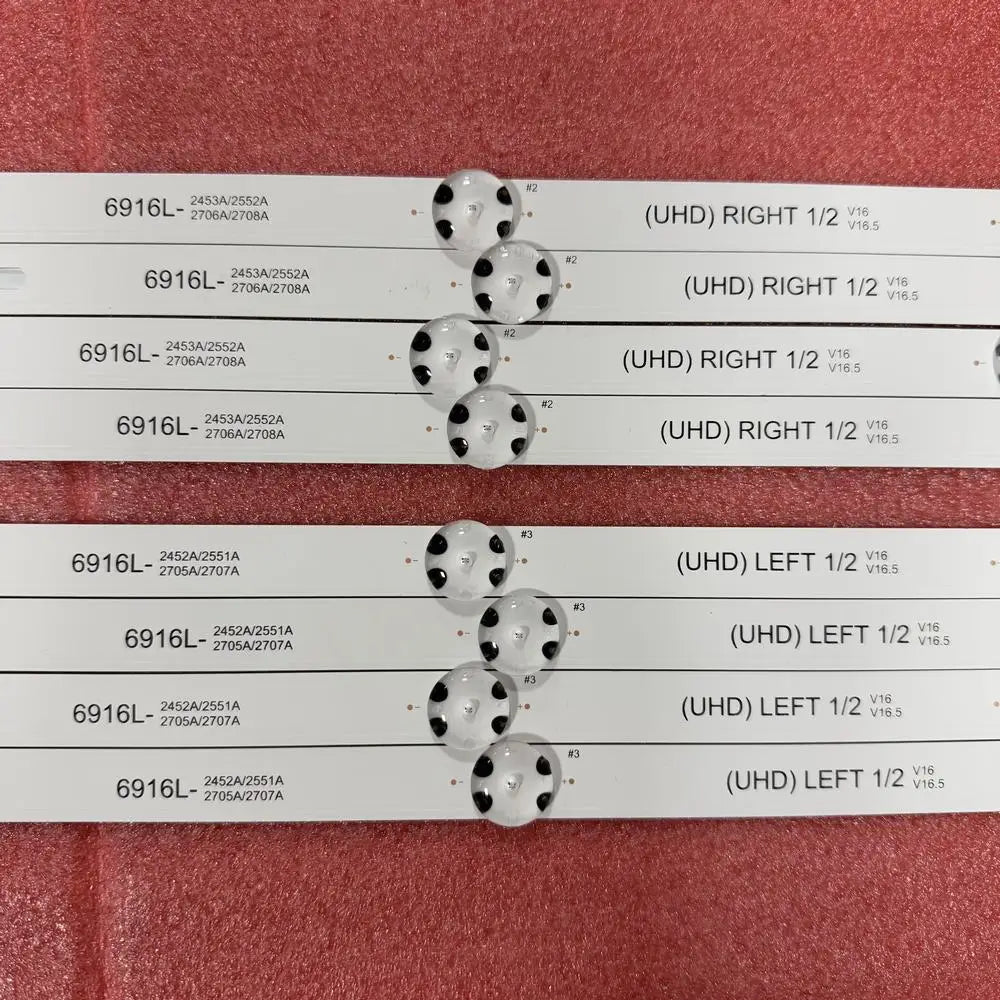 8 PCS/set LED Strip for 6916L-2706A 2705A 2708A 6916L-2710A 2712A 2709A TV Screen LC490DGE(FJ)(M2) LC490DUE(FJ)(A1)